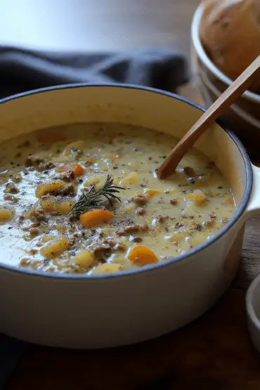 Cheesy Hamburger Potato Soup