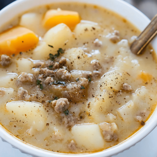 Creamy Potato and Hamburger Soup