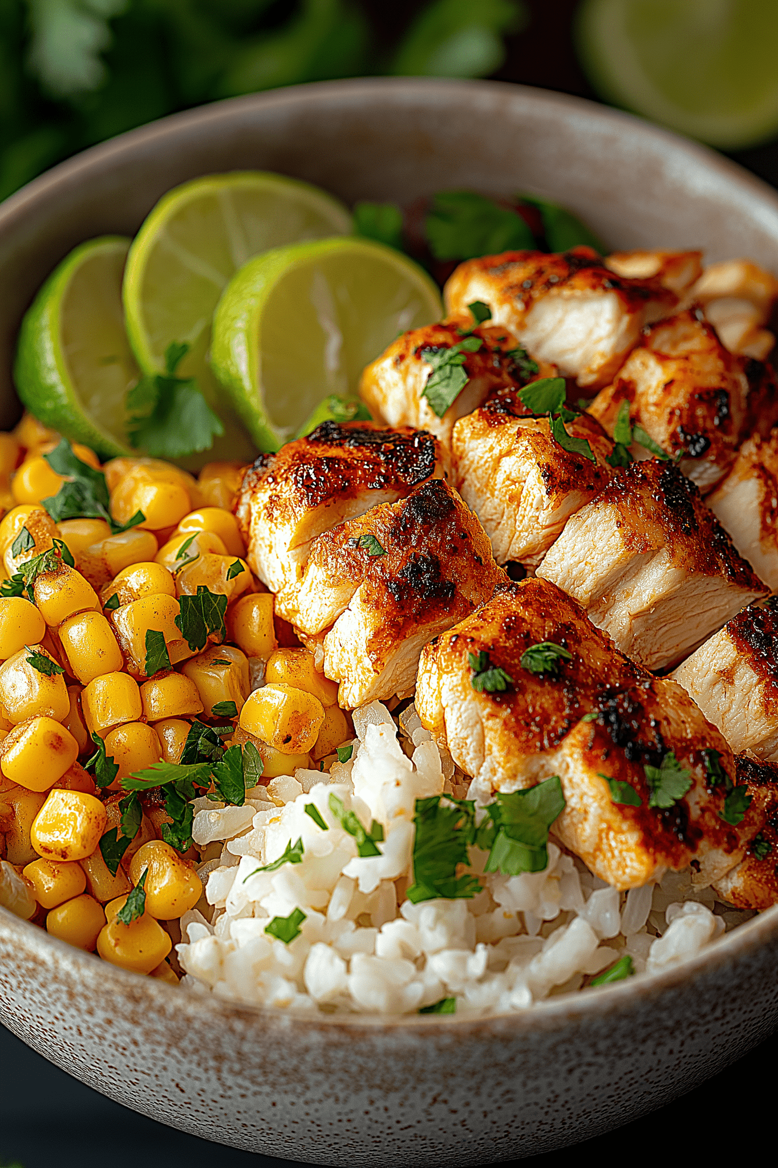 Street Corn Chicken Rice Bowl
