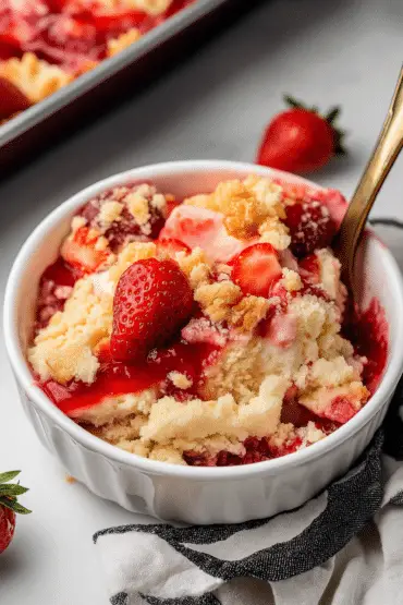 strawberry cheesecake dump cake​