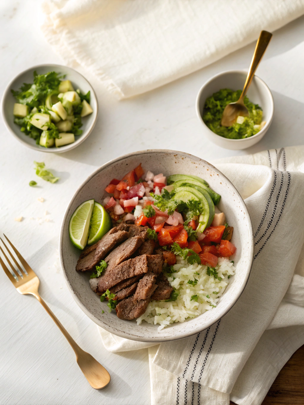 Carne Asada Bowls serving suggestion