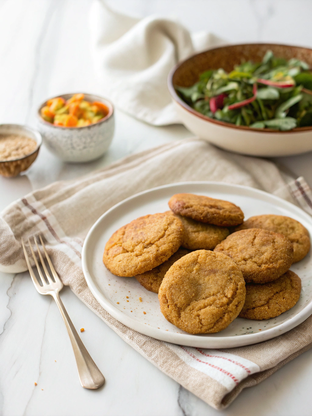 Chewy Pumpkin Snickerdoodle Cookies serving suggestion