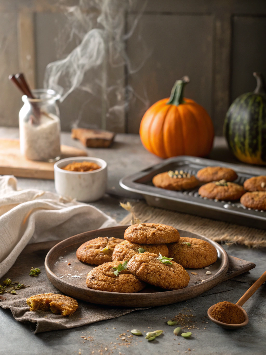 Chewy Pumpkin Snickerdoodle Cookies
