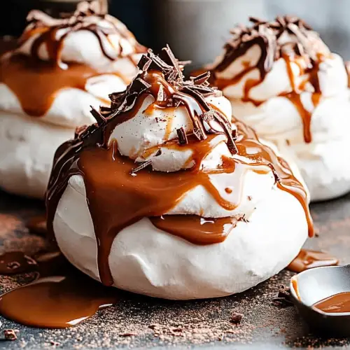 Chocolate Salted Caramel Pavlova