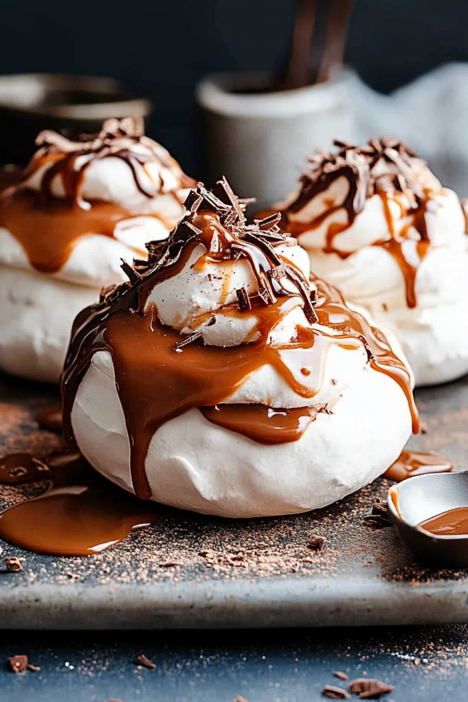 Chocolate Salted Caramel Pavlova