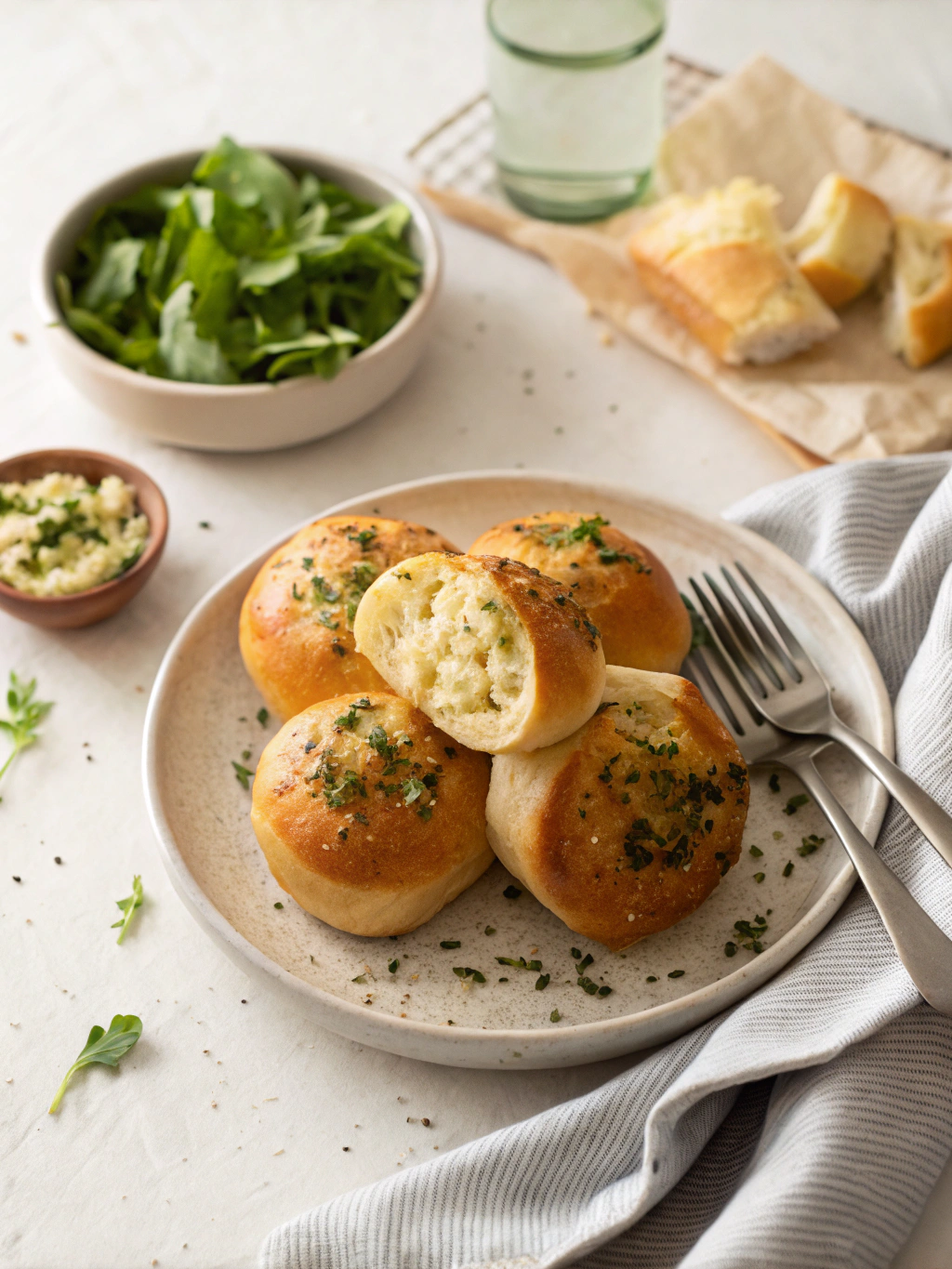 Garlic Bread Rolls serving suggestion