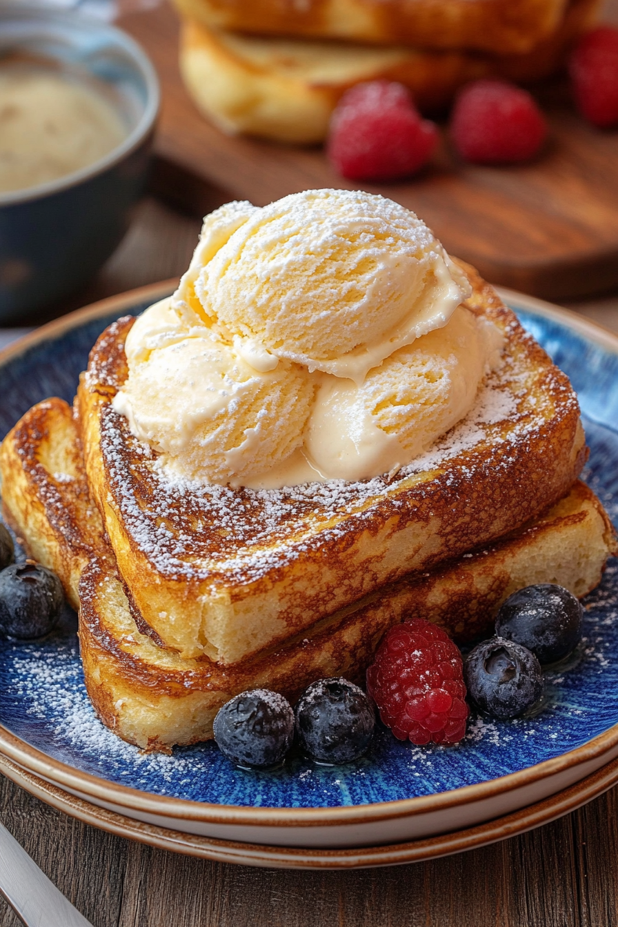 Ice Cream French Toast Final Dish Presentation