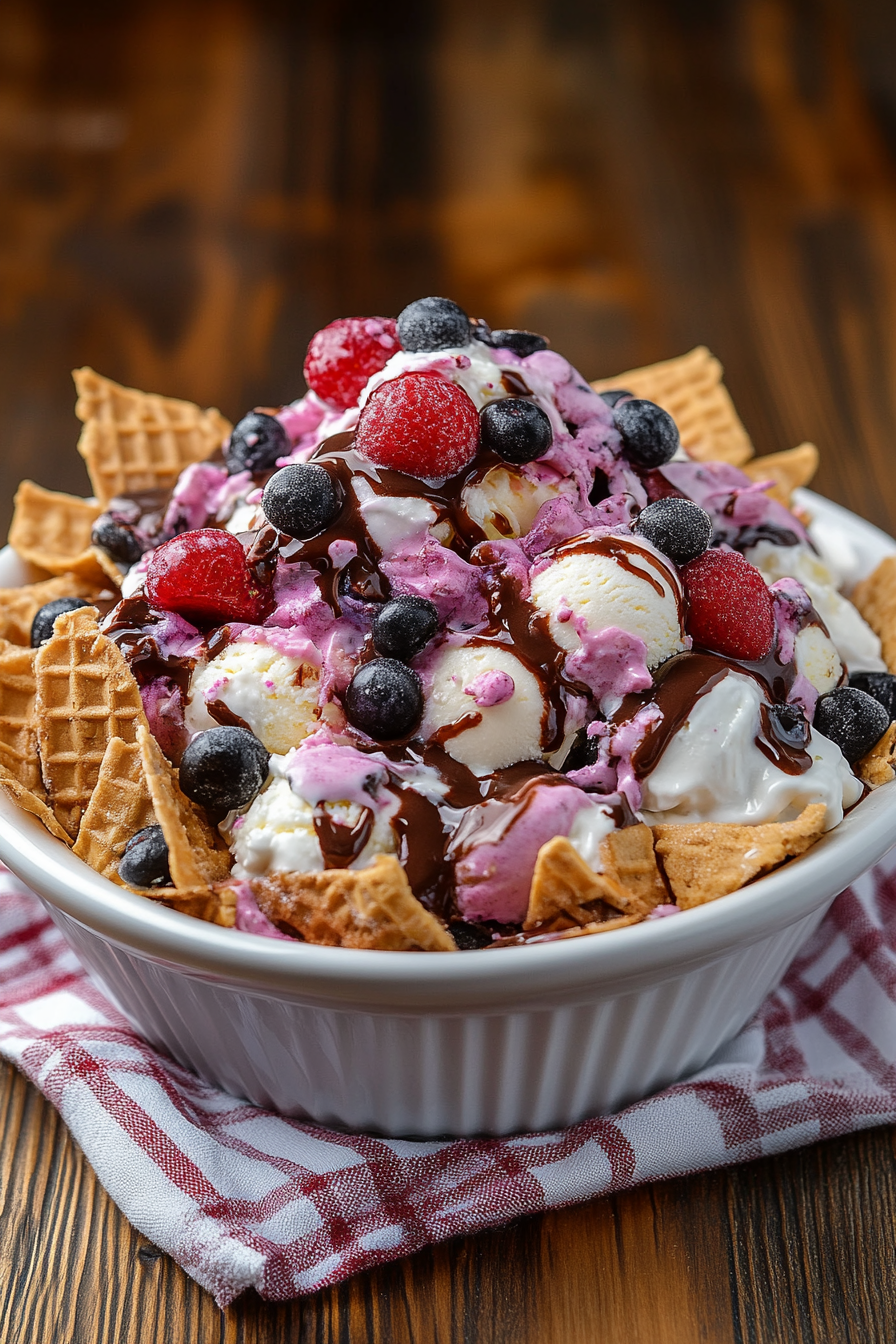 Ice Cream Nachos Final Dish Presentation