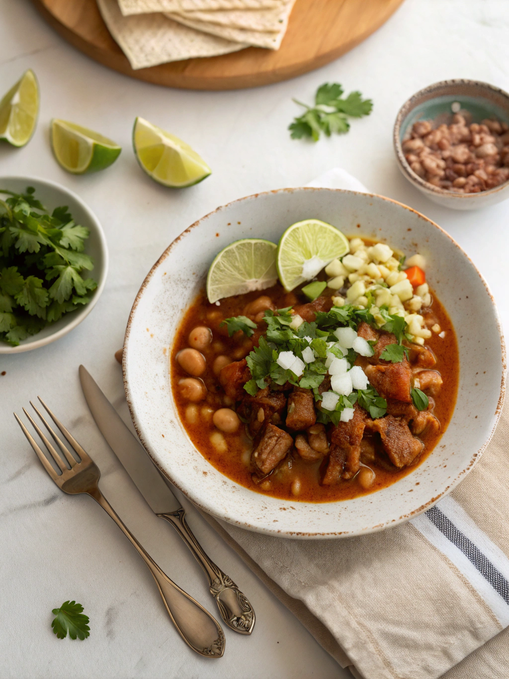 Mexican Posole Recipe serving suggestion