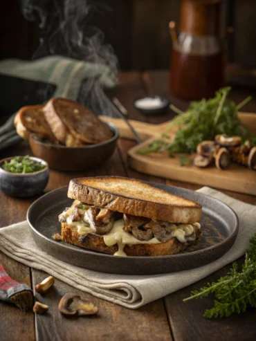 Mushroom Swiss Patty Melt