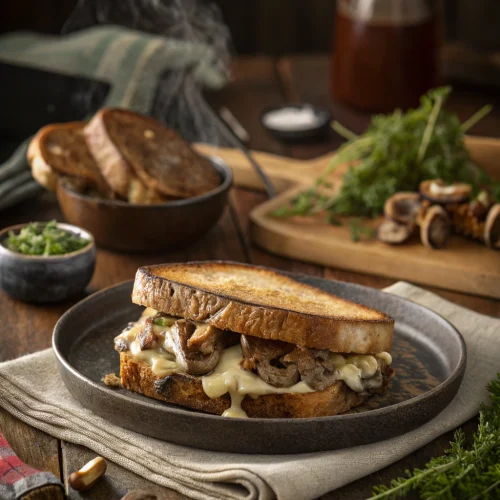 Mushroom Swiss Patty Melt