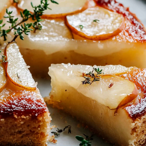 Pear Thyme Gin Cake