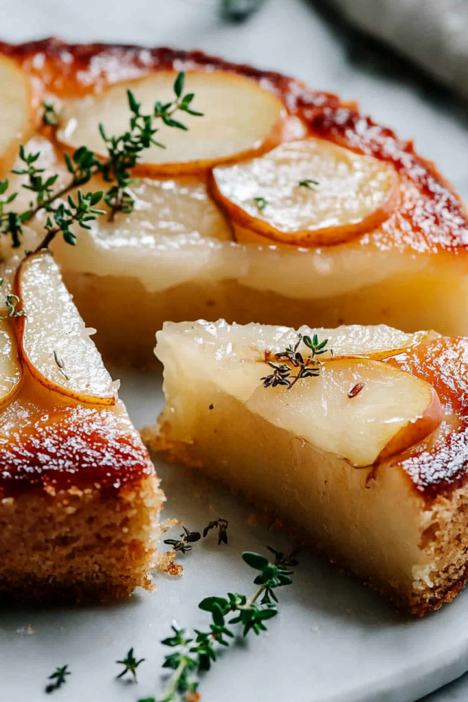 Pear Thyme Gin Cake