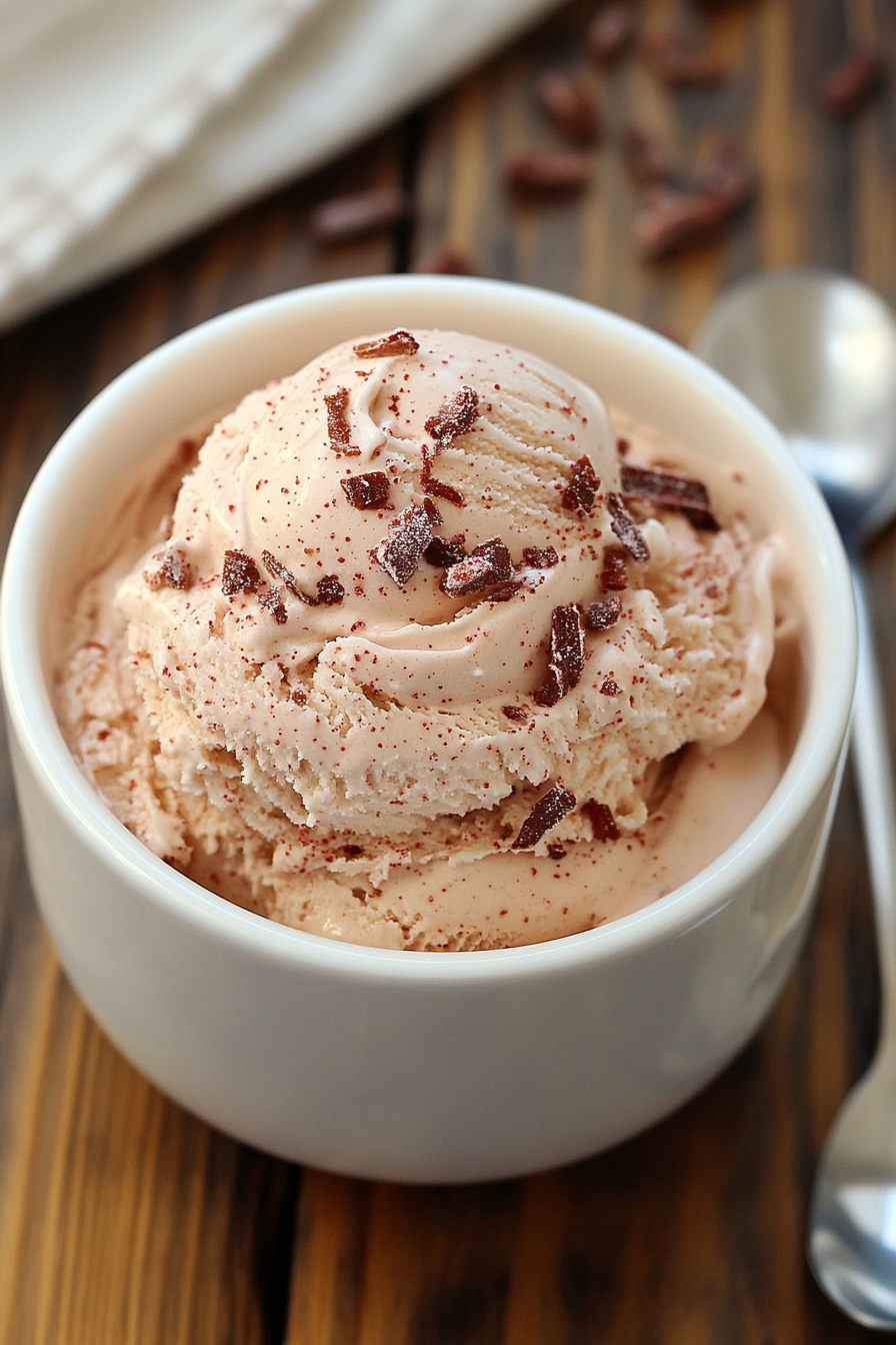 Peppermint Mocha Ice Cream Final Dish Presentation