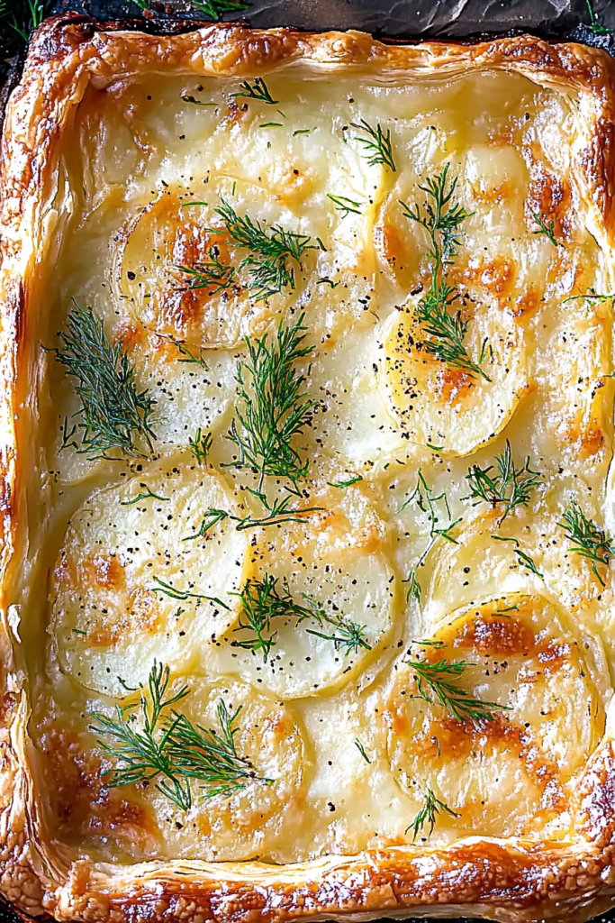 Potato Cheese Puff Pastry Tart