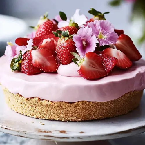 Skinny No-Bake Strawberry Cheesecake Tart