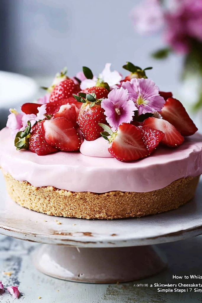 Skinny No-Bake Strawberry Cheesecake Tart