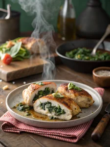 Spinach Stuffed Chicken Breasts - a healthy low carb dinner option!
