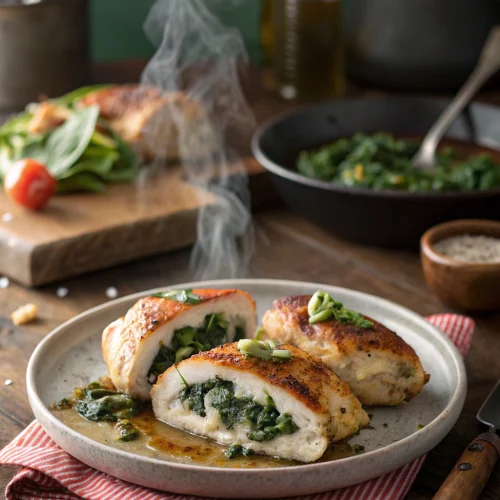 Spinach Stuffed Chicken Breasts - a healthy low carb dinner option!
