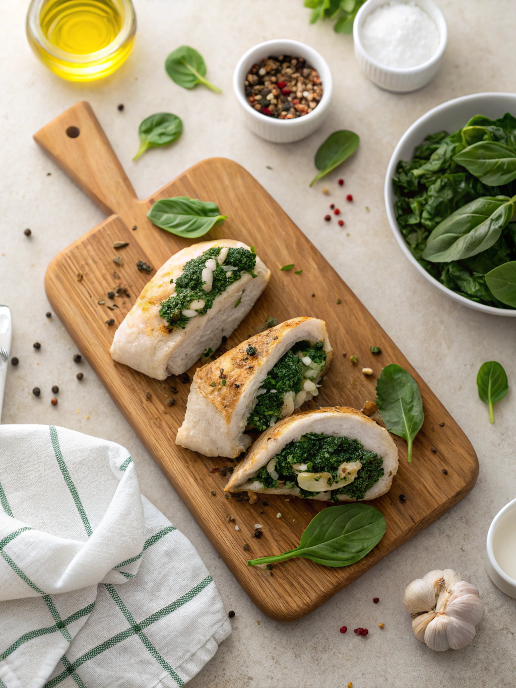 Spinach Stuffed Chicken Breasts - a healthy low carb dinner option! ingredients