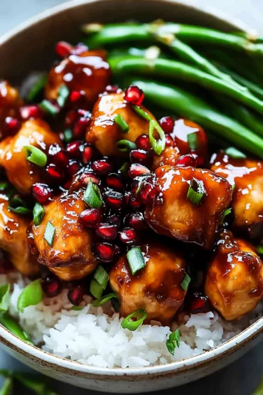 Sticky Asian Pomegranate Chicken