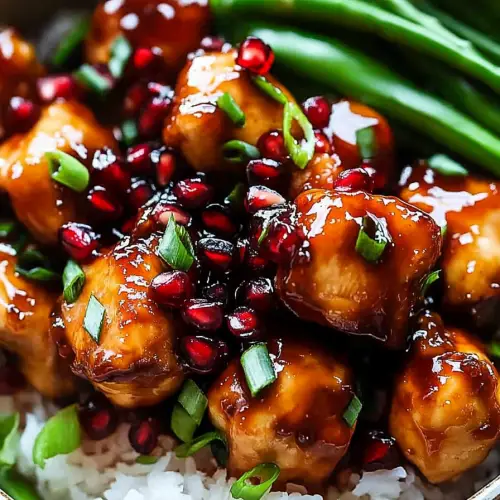 Sticky Asian Pomegranate Chicken