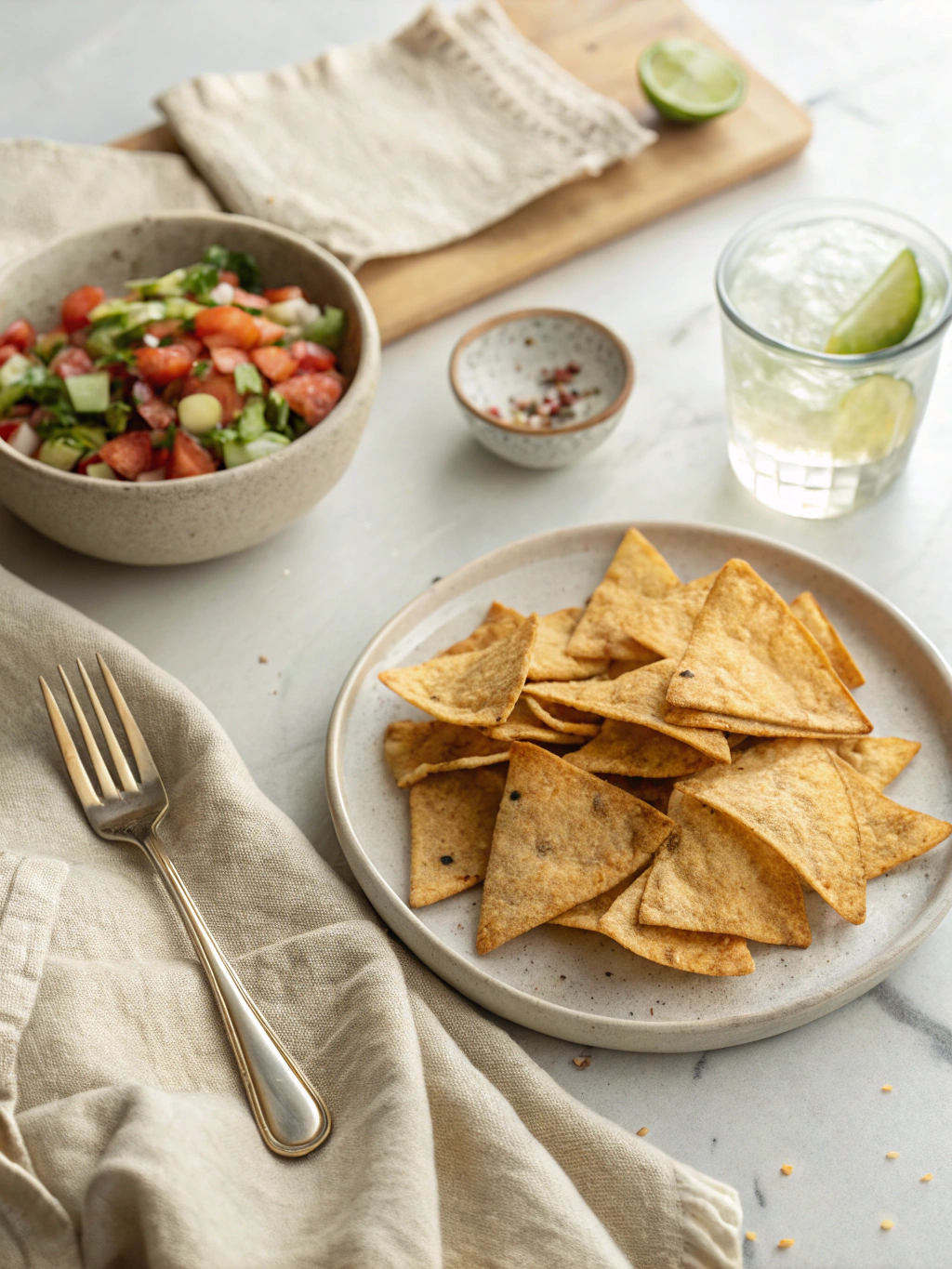 homemade tortilla chips serving suggestion