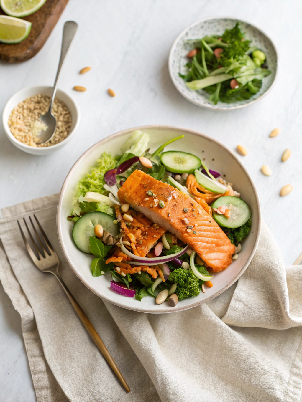 Asian Salmon Salad serving suggestion