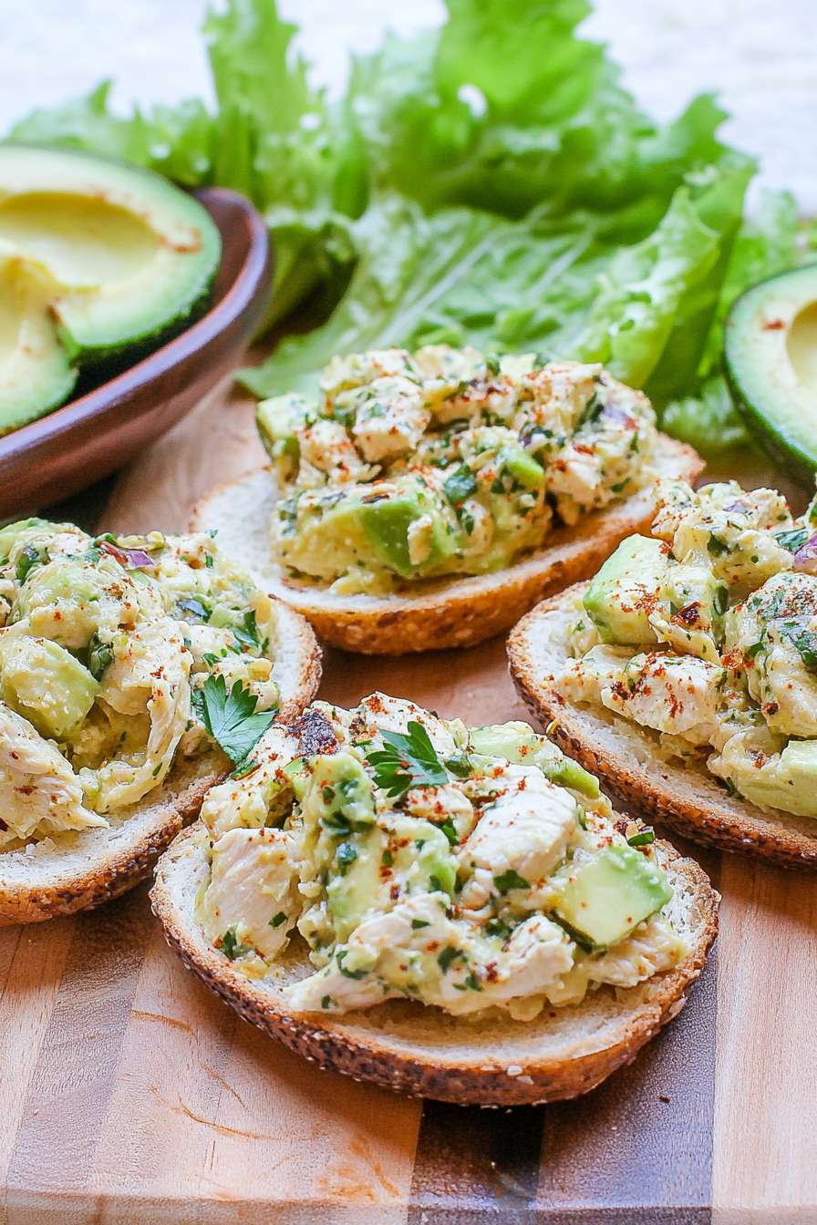 Avocado Chicken Salad Final Dish Presentation