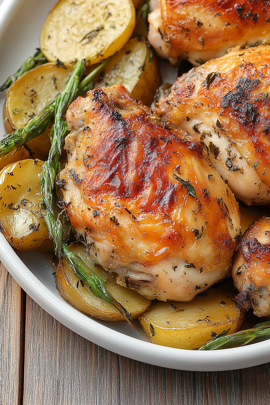 Baked Chicken Thighs Final Dish Presentation