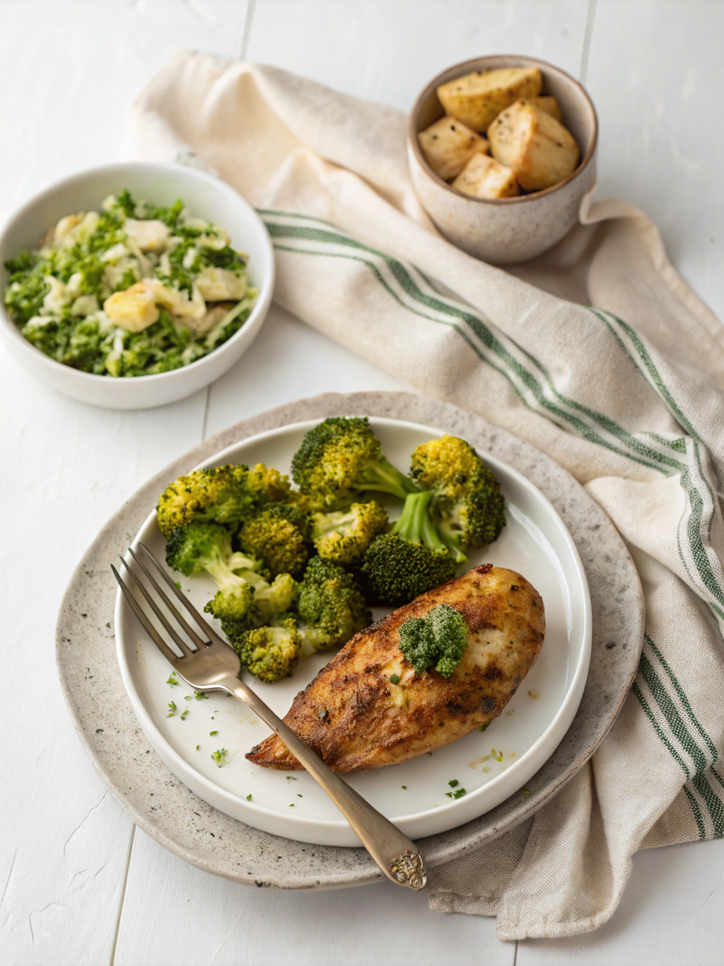 Baked Potato Chicken Broccoli serving suggestion