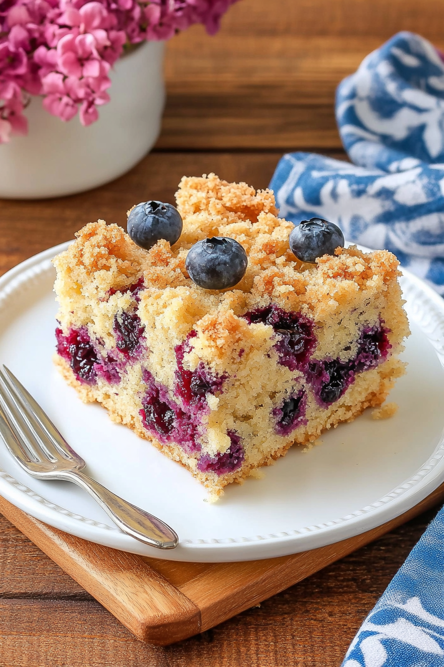 Blueberry Coffee Cake Final Dish Presentation
