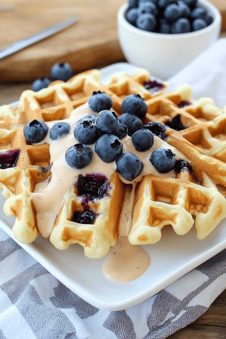 Blueberry Waffle Recipe Final Dish Presentation
