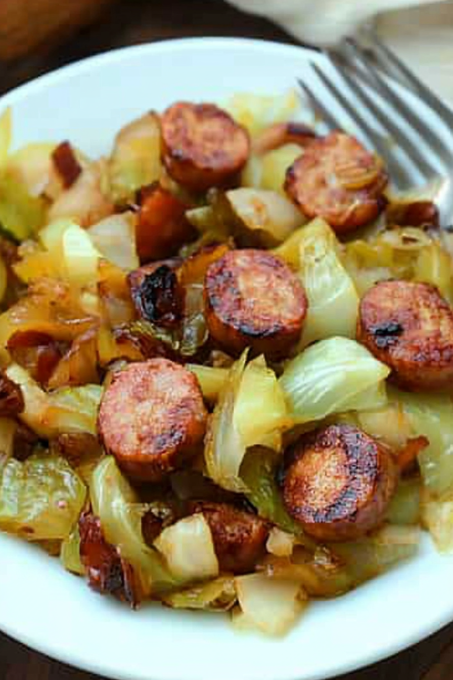 Cabbage Sausage Recipe Final Dish Presentation