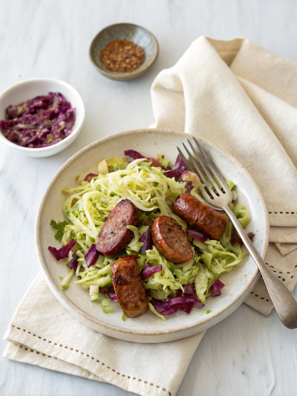 Cabbage Sausage Recipe serving suggestion