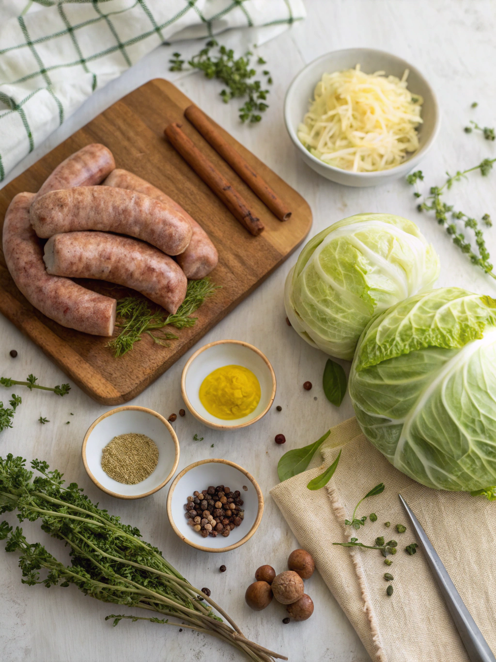 Cabbage Sausage Recipe ingredients