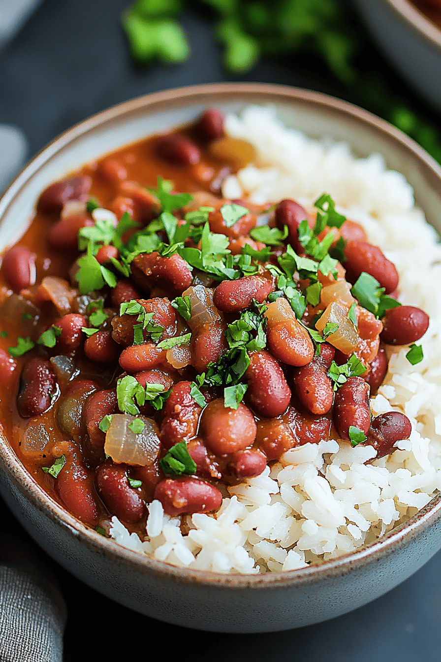Camellia Red Beans and Rice Recipe Final Dish Presentation