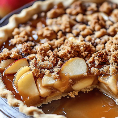 Caramel Apple Crumble Pie