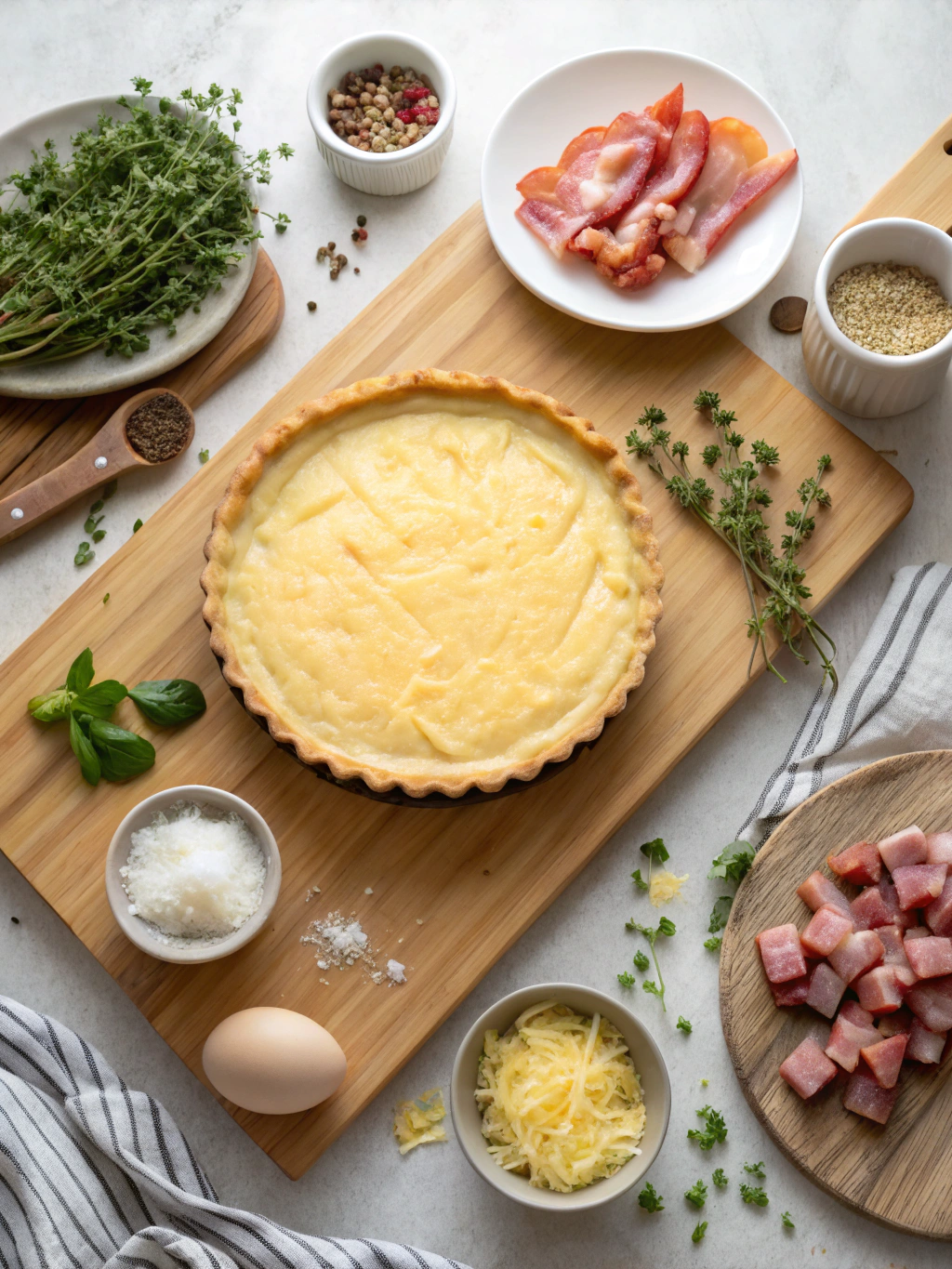 Cheesy Bacon Quiche Recipe ingredients