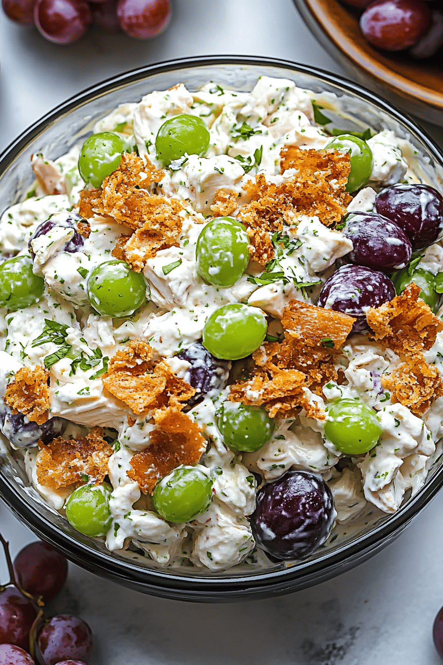 Chicken Salad Chick Grape Salad Final Dish Presentation