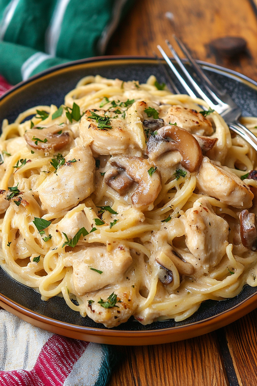 Chicken Tetrazzini Recipe Final Dish Presentation