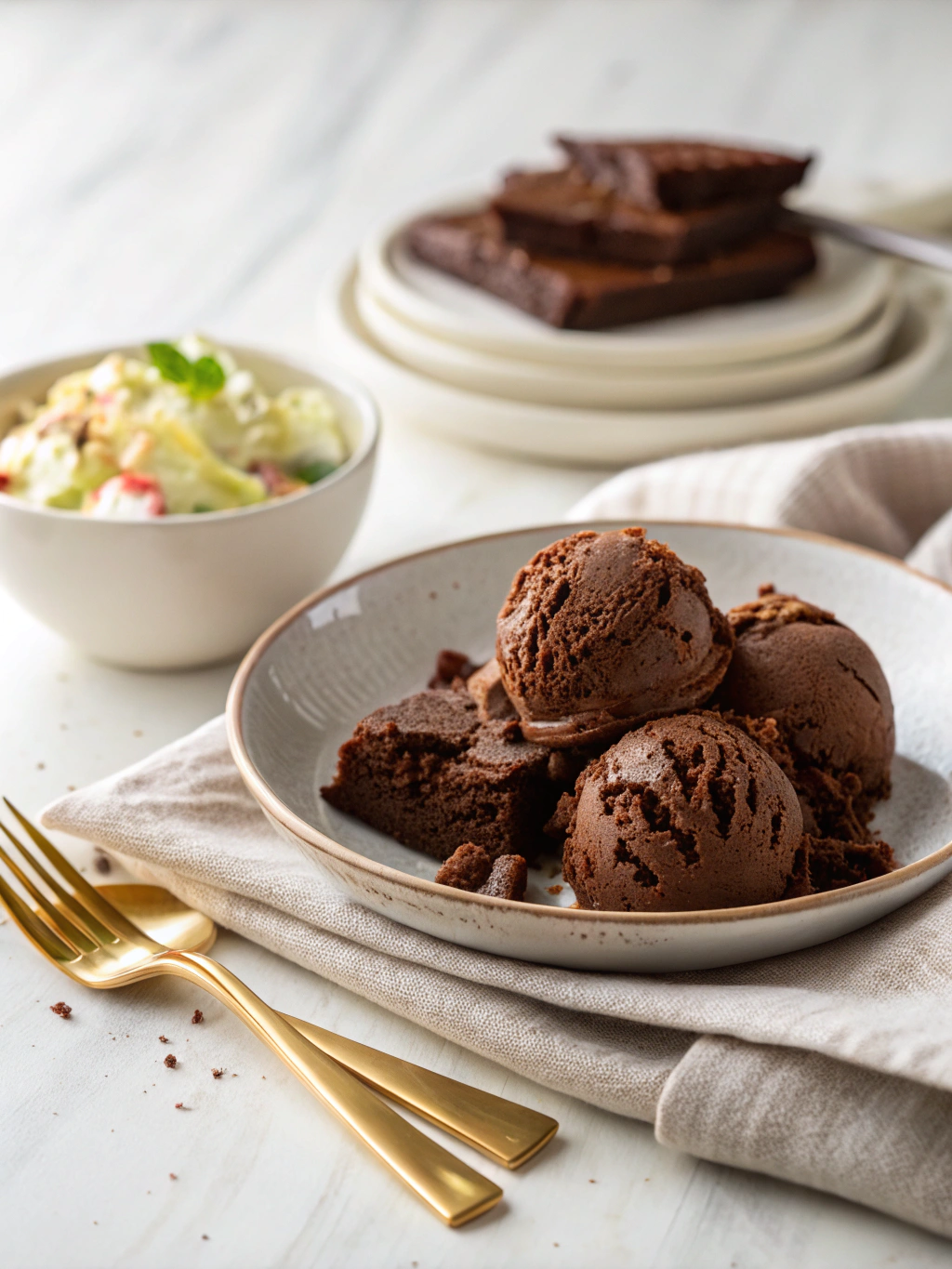 Chocolate Brownie Ice Cream Recipe serving suggestion