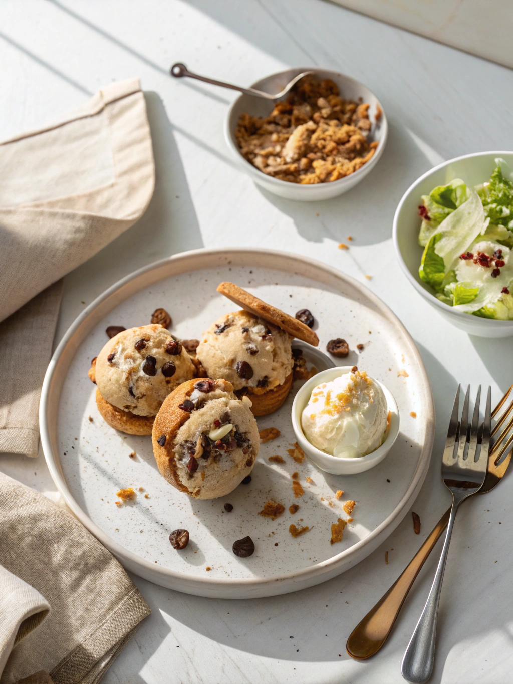 Chocolate Chip Cookie Ice Cream Treats serving suggestion