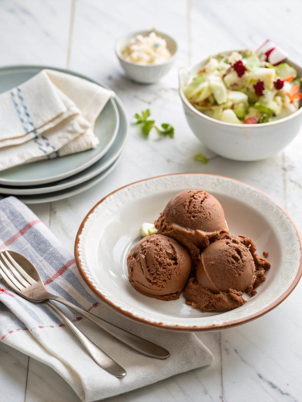Chocolate Cottage Cheese Ice Cream serving suggestion