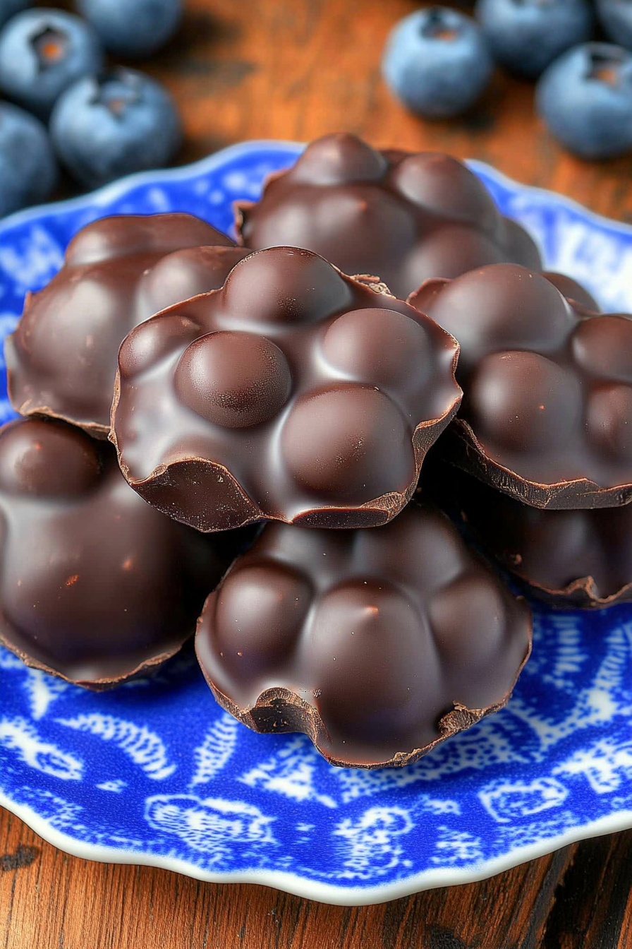 Chocolate-Covered Blueberries Final Dish Presentation
