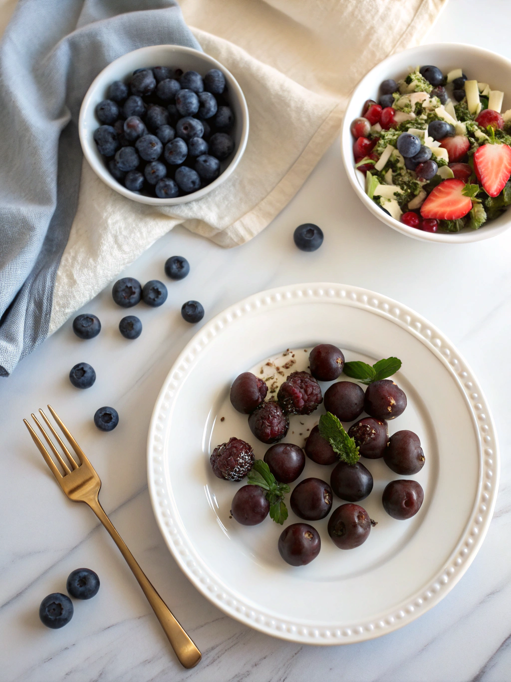 Chocolate-Covered Blueberries serving suggestion