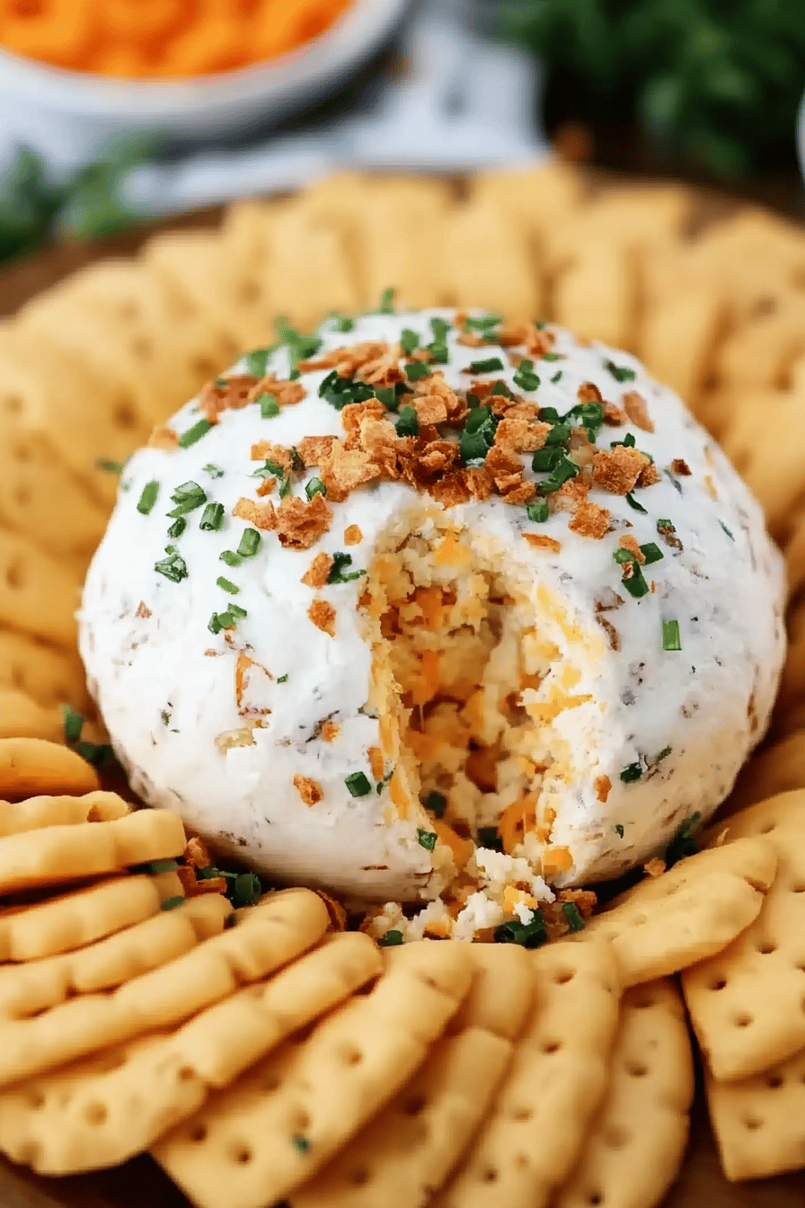 Cracked Out Cheese Ball Recipe Final Dish Presentation