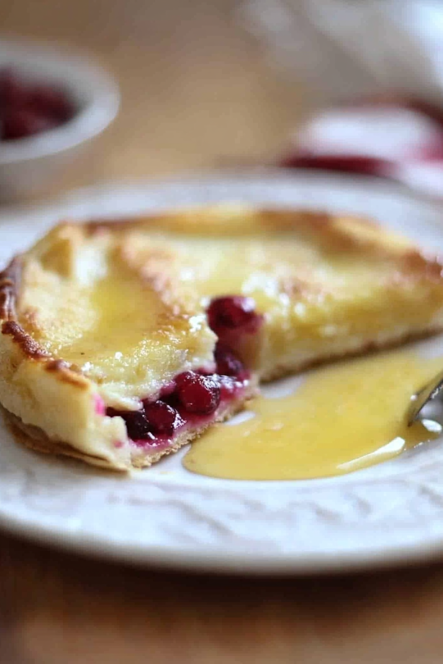 Cranberry Almond German Pancakes Final Dish Presentation