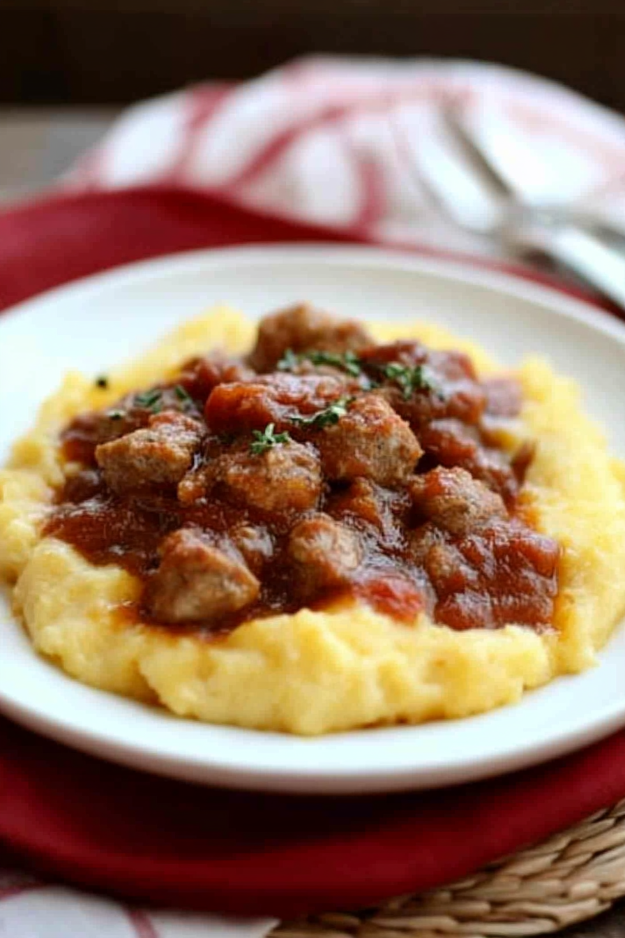 Creamy Cheesy Polenta Final Dish Presentation