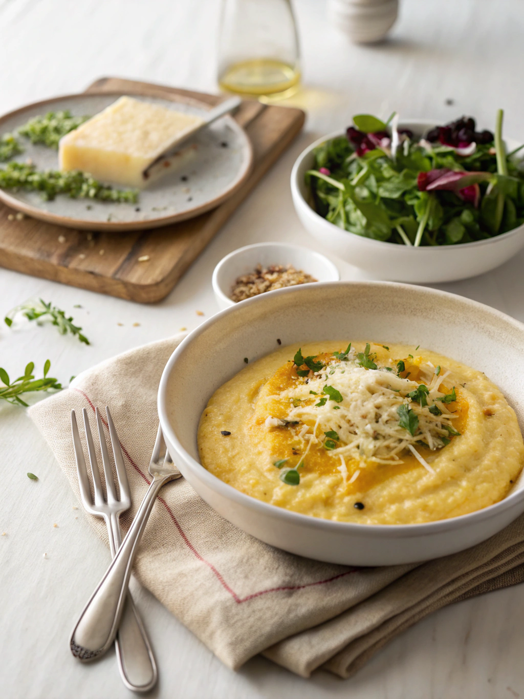 Creamy Cheesy Polenta serving suggestion